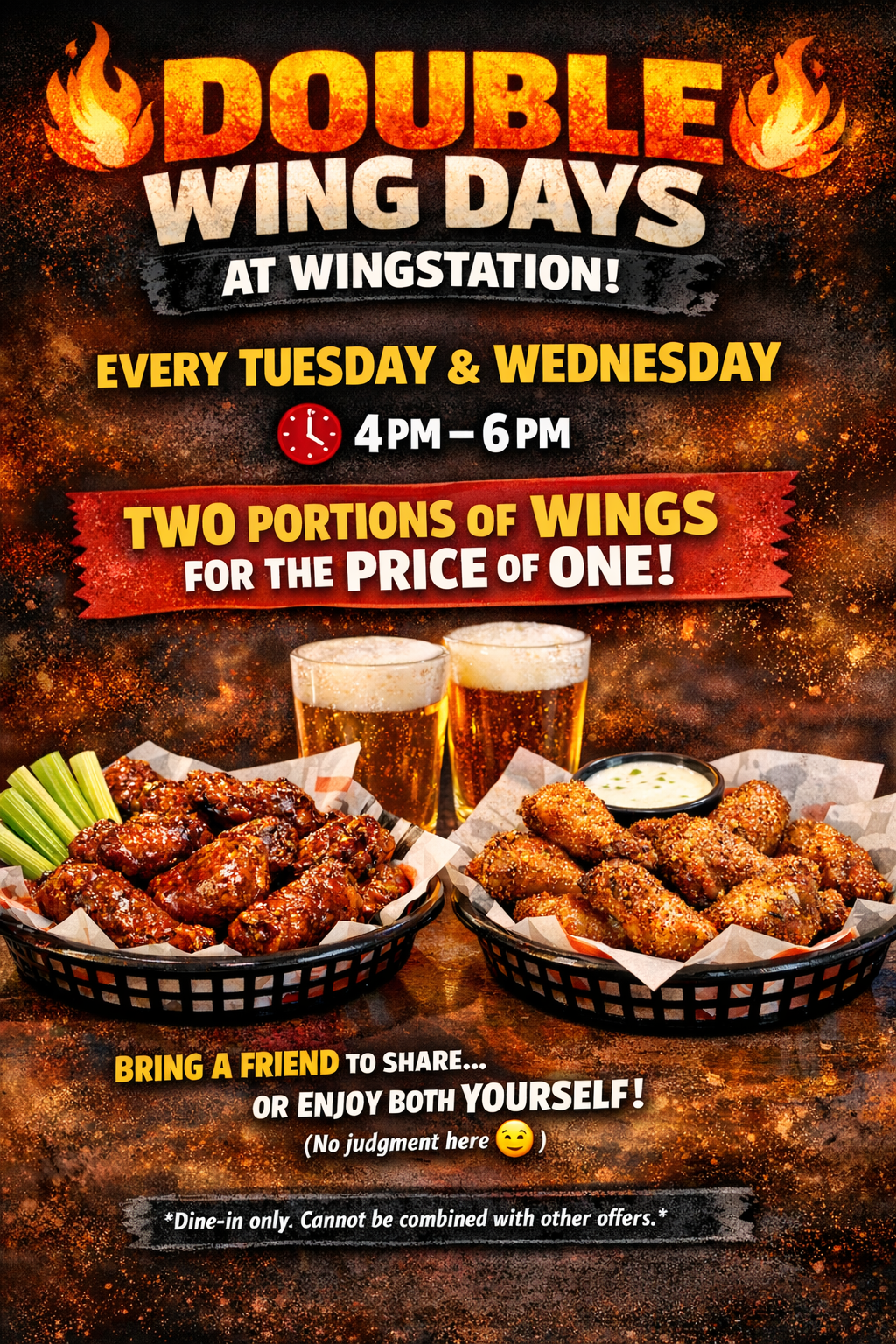 You are currently viewing Original Buffalo Wings  – Double Wing Days at Wingstation