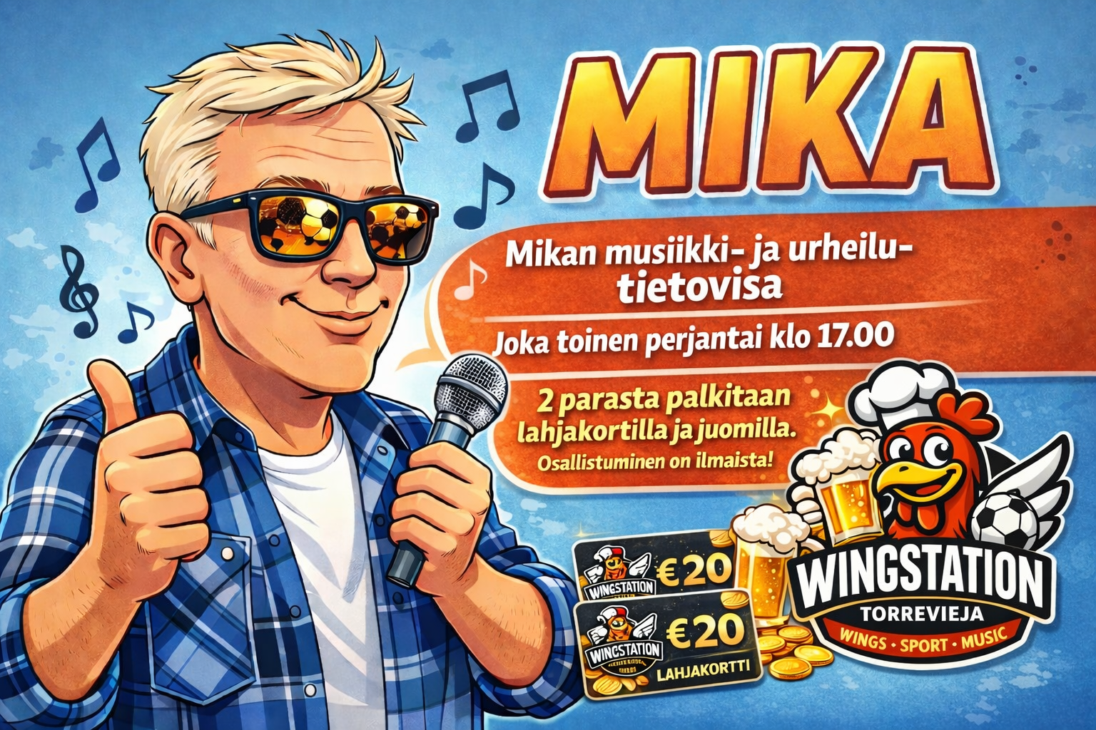 You are currently viewing 🎶 Mikan Musiikki- ja Urheiluvisa Wingstationissa 🇫🇮🇸🇪